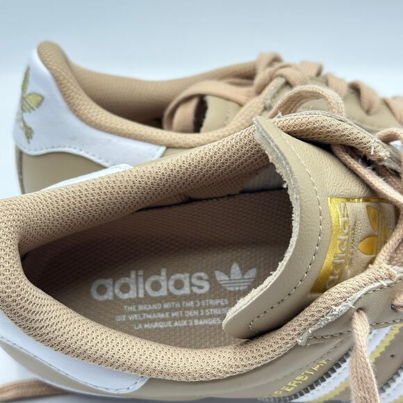 ADIDAS Superstar Sneakers Shell Toes Pale Nude Metallic Gold Cloud White Sz 9 - Picture 8 of 8
